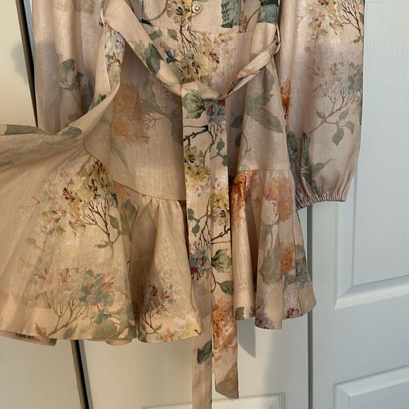 Zimmermann 2 Linen Floral Mini Dress - Picture 8 of 11